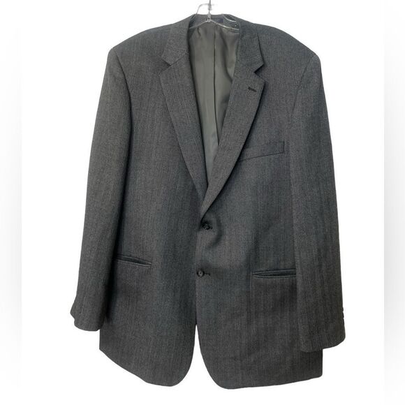 Saddlebred mens blazer 50L gray wool blend business casual office career - Picture 2 of 6